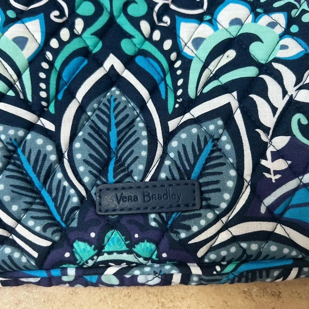 Vera Bradley Vibrant Blue and Green Patterned Laptop Sleeve